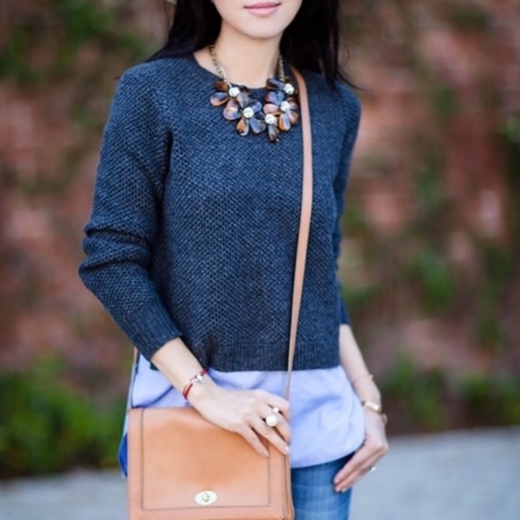 J. Crew Sweaters - J Crew Grey Sweater with Blue Built in Shirt XXS